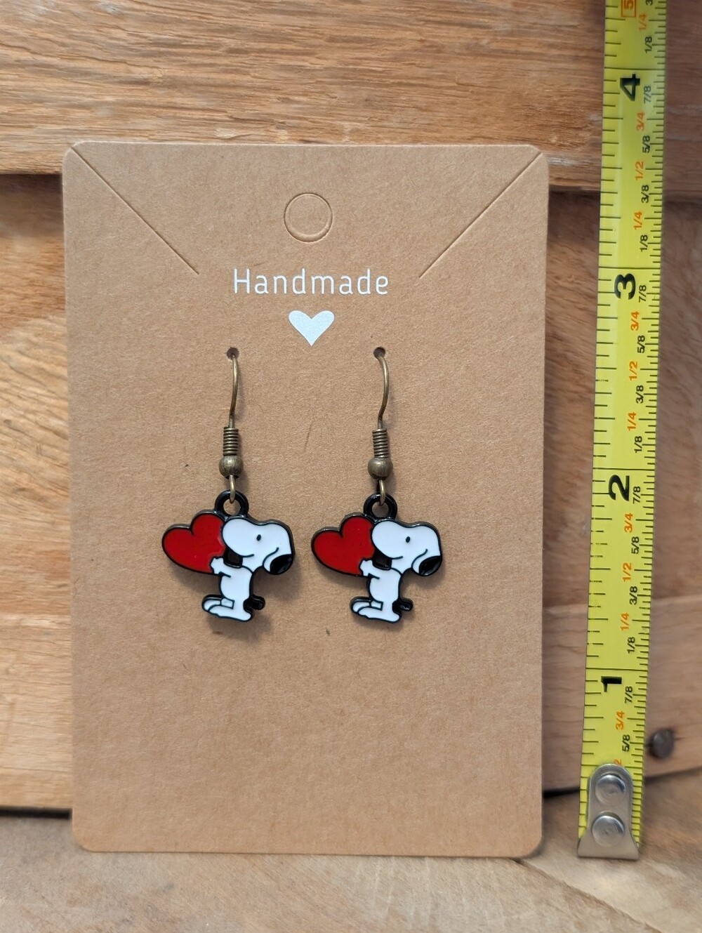 Peanuts Snoopy Enamel Metal Earrings NEW